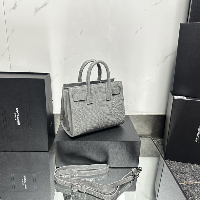 N品 YSL サンローラン サック サック ド ジュール ナノ(クロコダイルエンボスレザー) STORM 392035DND1N1112 カーフスキンレザー シルバー金具 激安優良店 - 画像 (9)