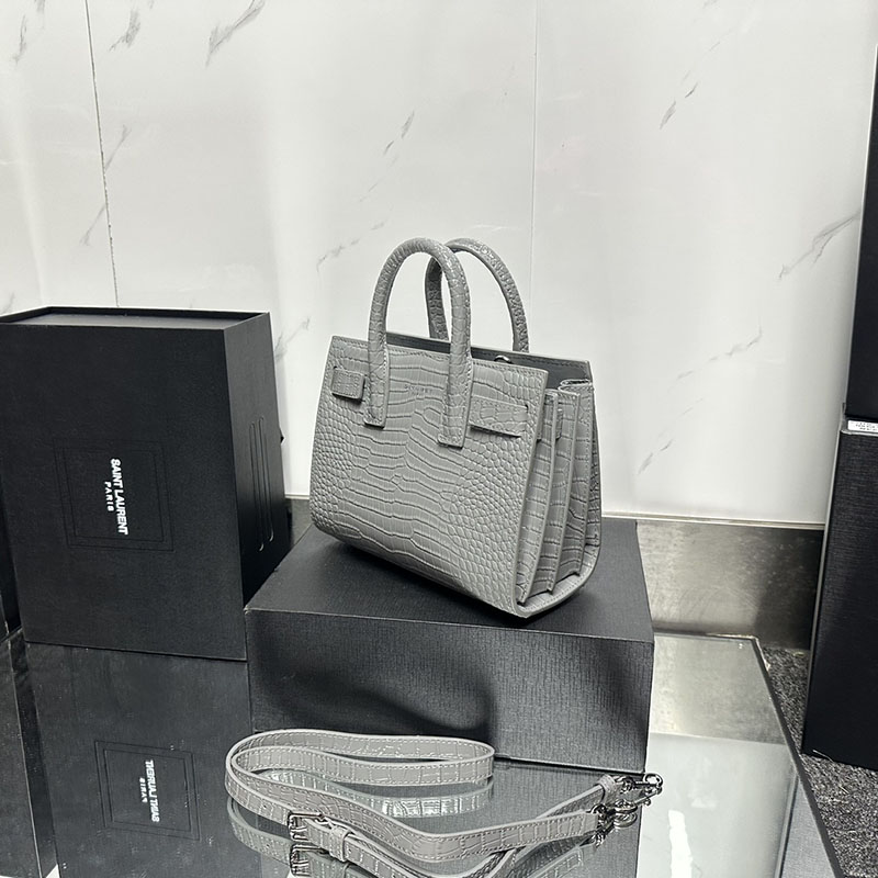 N品 YSL サンローラン サック サック ド ジュール ナノ(クロコダイルエンボスレザー) STORM 392035DND1N1112 カーフスキンレザー シルバー金具 激安優良店 - 画像 (8)