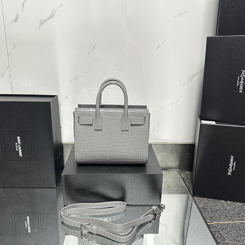 N品 YSL サンローラン サック サック ド ジュール ナノ(クロコダイルエンボスレザー) STORM 392035DND1N1112 カーフスキンレザー シルバー金具 激安優良店 - 画像 (7)
