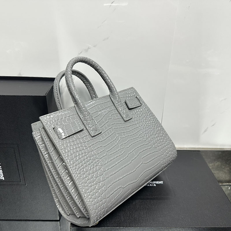 N品 YSL サンローラン サック サック ド ジュール ナノ(クロコダイルエンボスレザー) STORM 392035DND1N1112 カーフスキンレザー シルバー金具 激安優良店 - 画像 (6)