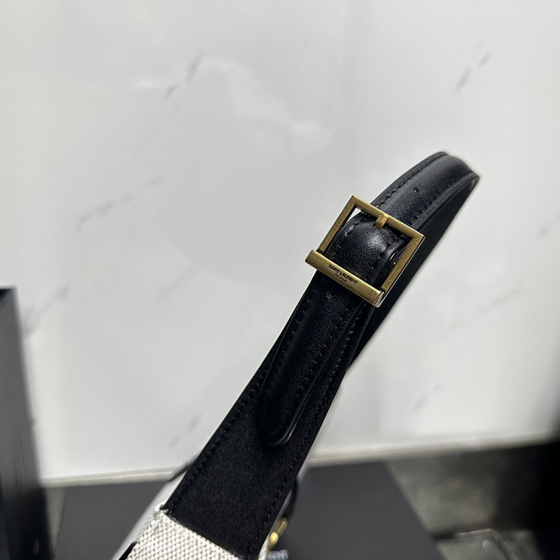 N品 YSL サンローラン LE 5 À 7(スムースレザー)オフホワイトXブラウン 6572282R10W8888 カーフスキンレザー ゴールド金具 激安優良店 - 画像 (6)