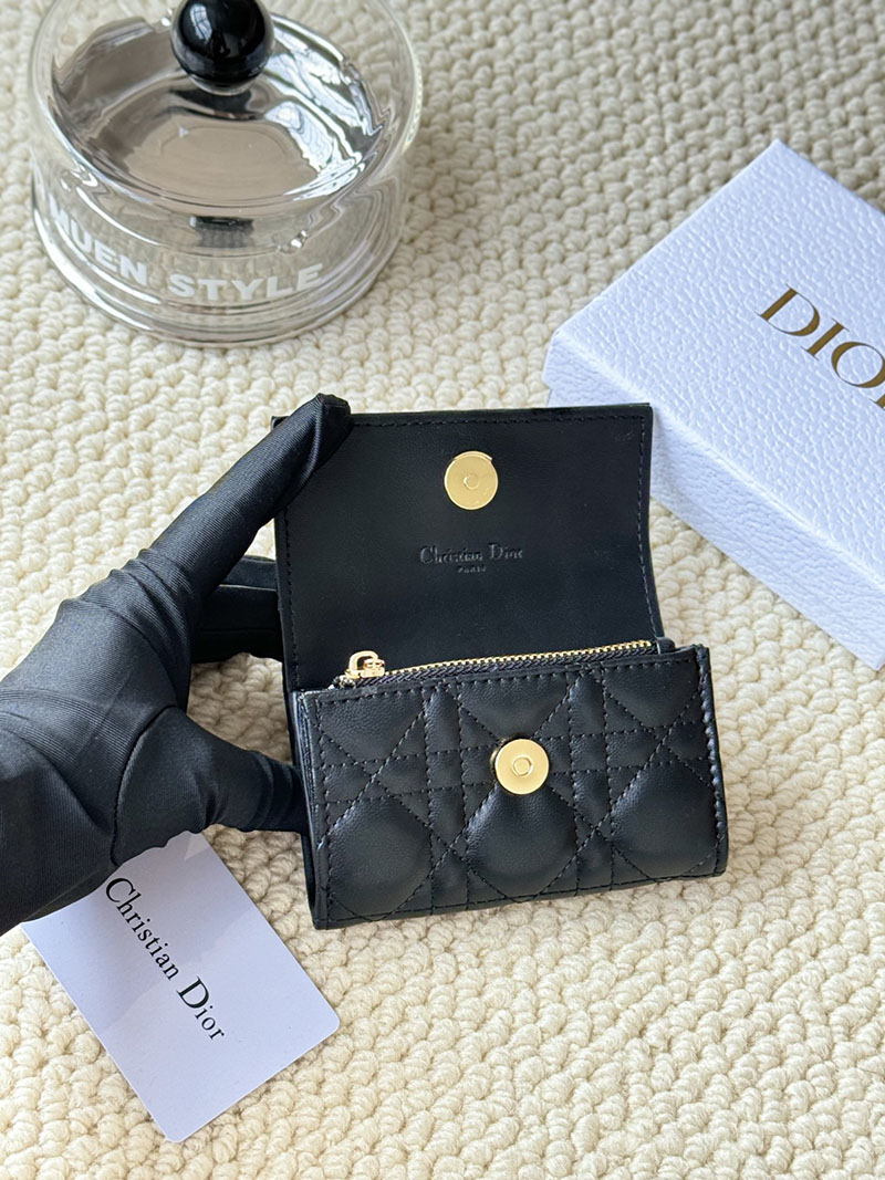 N品 DIOR ディオール財布コピー My Dior Glycine Wallet S0966ONMJ_M900 黒 ブラック ゴールド金具 激安優良店 - 画像 (5)