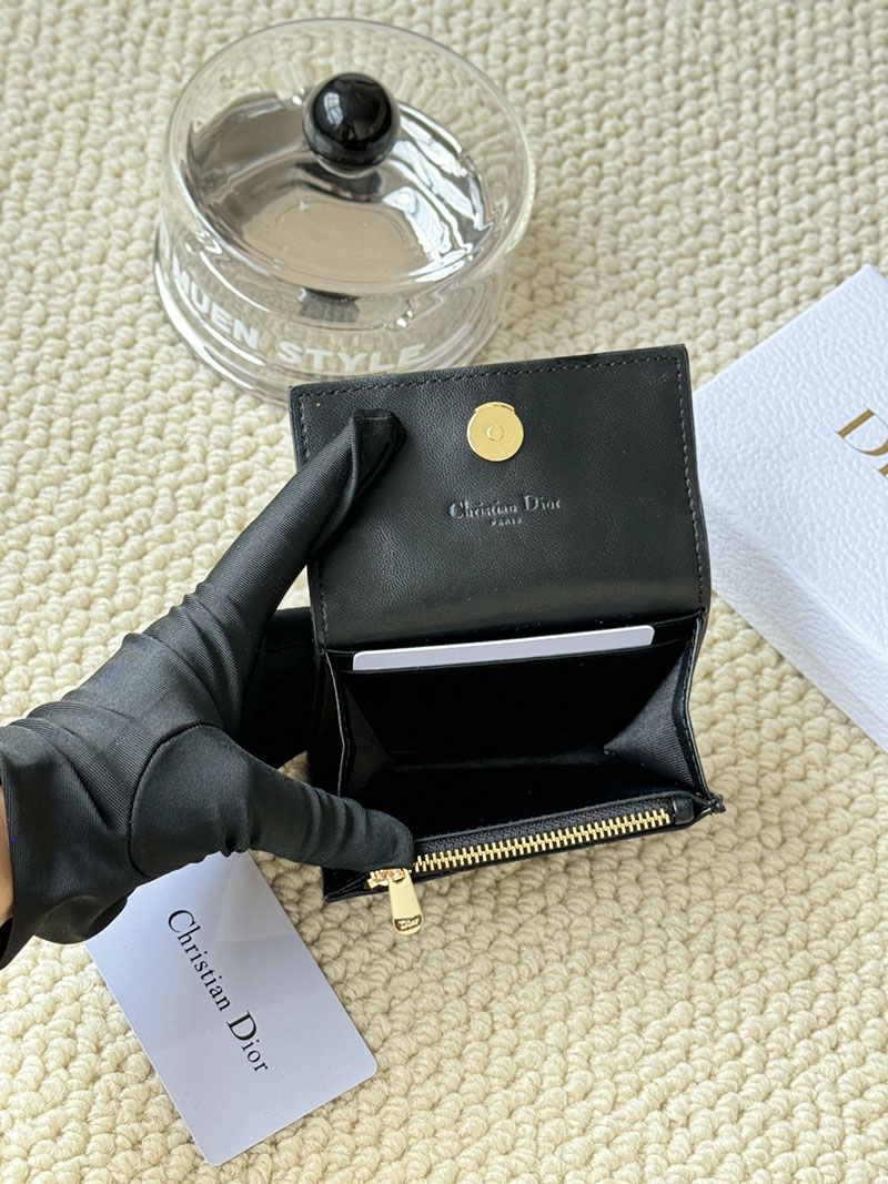 N品 DIOR ディオール財布コピー My Dior Glycine Wallet S0966ONMJ_M900 黒 ブラック ゴールド金具 激安優良店 - 画像 (4)