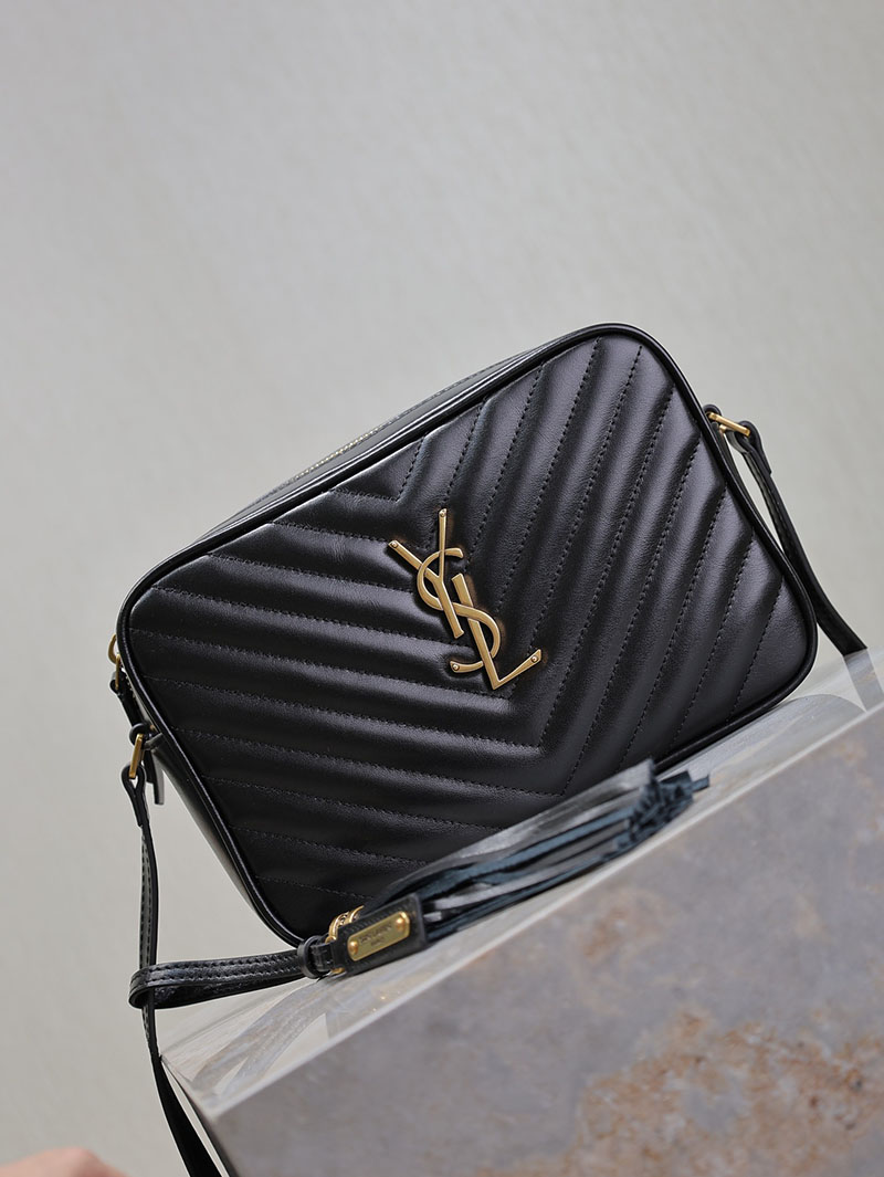 N品 YSL サンローラン ルー カメラバッグ(レザー/キルティング)ブラック 761554DV7071000 カーフスキンレザー ゴールド金具 激安優良店 - 画像 (9)