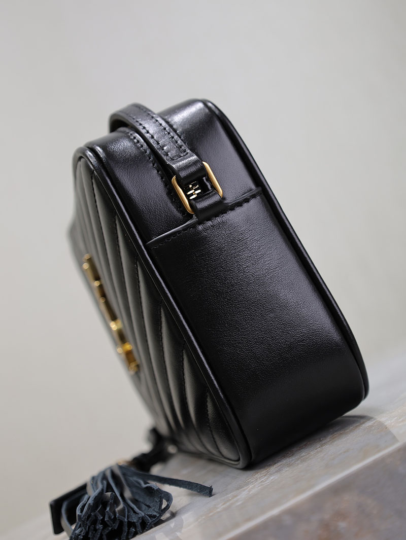 N品 YSL サンローラン ルー カメラバッグ(レザー/キルティング)ブラック 761554DV7071000 カーフスキンレザー ゴールド金具 激安優良店 - 画像 (7)