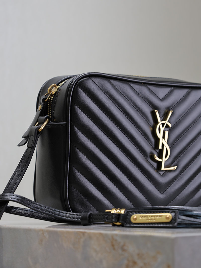 N品 YSL サンローラン ルー カメラバッグ(レザー/キルティング)ブラック 761554DV7071000 カーフスキンレザー ゴールド金具 激安優良店 - 画像 (6)