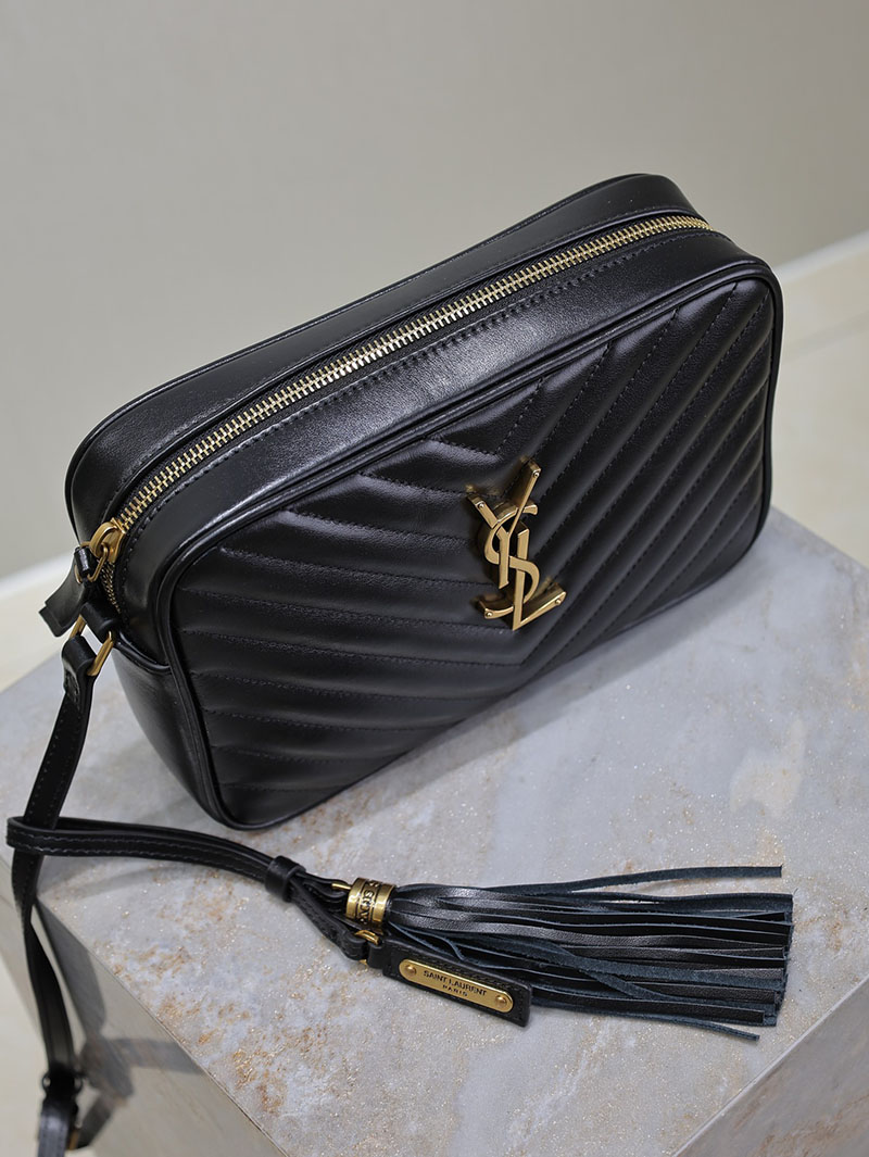 N品 YSL サンローラン ルー カメラバッグ(レザー/キルティング)ブラック 761554DV7071000 カーフスキンレザー ゴールド金具 激安優良店 - 画像 (5)