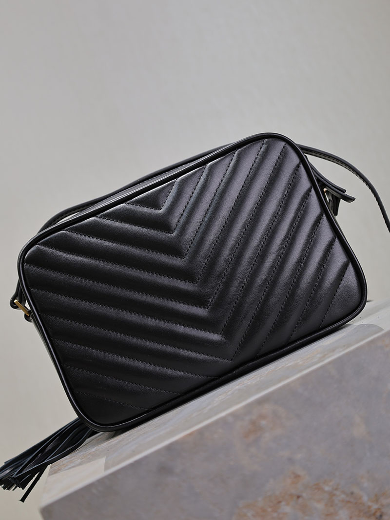 N品 YSL サンローラン ルー カメラバッグ(レザー/キルティング)ブラック 761554DV7071000 カーフスキンレザー ゴールド金具 激安優良店 - 画像 (3)