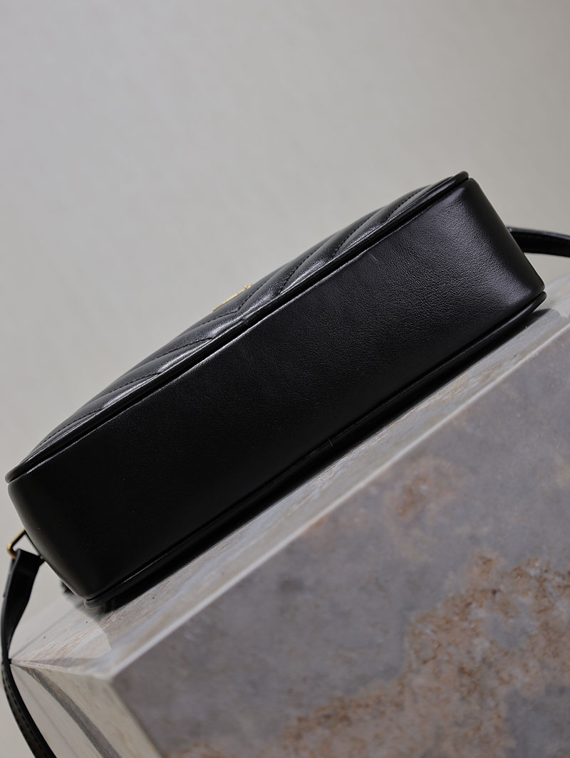 N品 YSL サンローラン ルー カメラバッグ(レザー/キルティング)ブラック 761554DV7071000 カーフスキンレザー ゴールド金具 激安優良店 - 画像 (2)