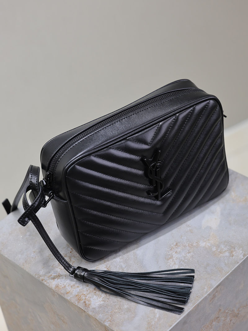 N品 YSL サンローラン ルー カメラバッグ(レザー/キルティング)ブラック 761554DV7081000 カーフスキンレザー ブラック金具 激安優良店 - 画像 (6)