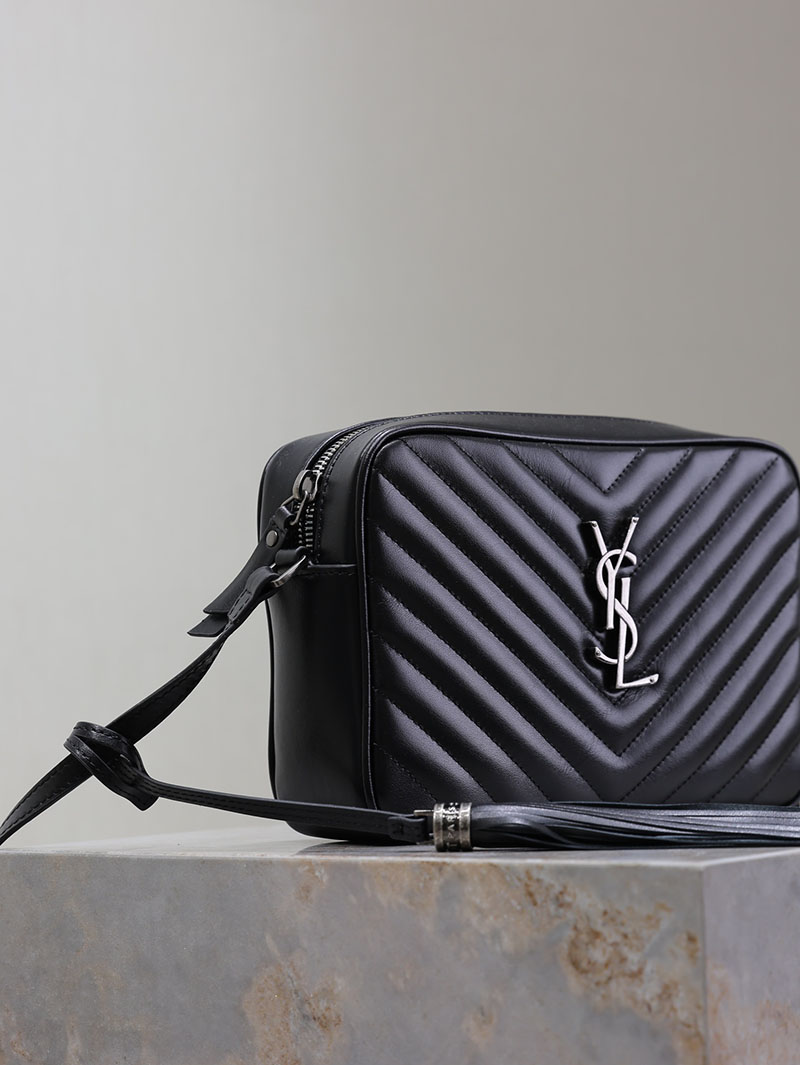 N品 YSL サンローラン ルー カメラバッグ(レザー/キルティング)ブラック 761554DV7041000 カーフスキンレザー シルバー金具 激安優良店 - 画像 (8)