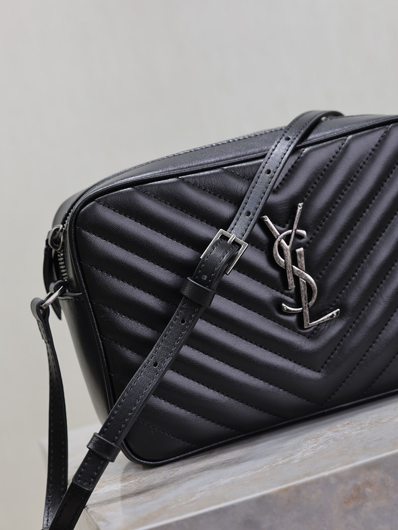 N品 YSL サンローラン ルー カメラバッグ(レザー/キルティング)ブラック 761554DV7041000 カーフスキンレザー シルバー金具 激安優良店 - 画像 (6)