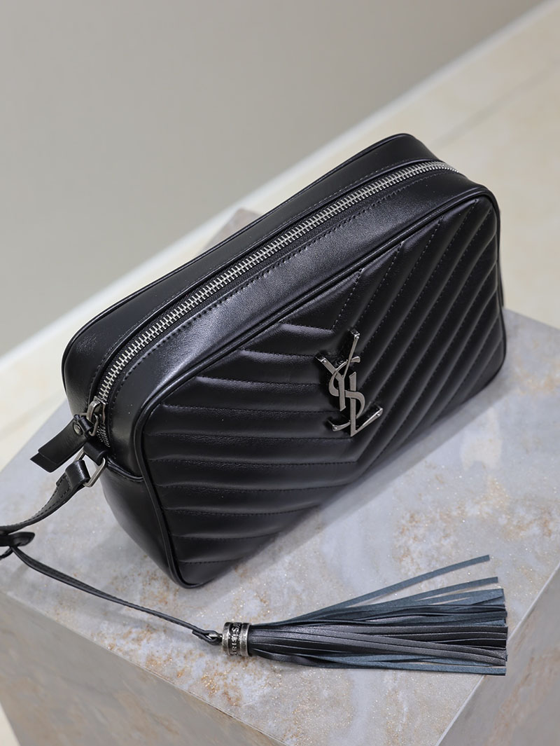 N品 YSL サンローラン ルー カメラバッグ(レザー/キルティング)ブラック 761554DV7041000 カーフスキンレザー シルバー金具 激安優良店 - 画像 (5)