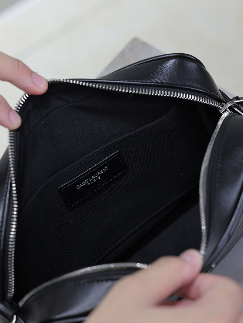 N品 YSL サンローラン ルー カメラバッグ(レザー/キルティング)ブラック 761554DV7041000 カーフスキンレザー シルバー金具 激安優良店 - 画像 (4)