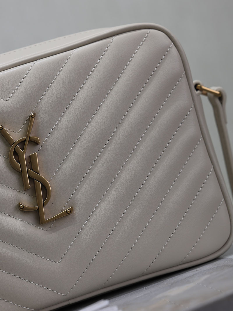N品 YSL サンローラン ルー カメラバッグ(レザー/キルティング)オフホワイト 761554DV7079207 カーフスキンレザー ゴールド金具 激安優良店 - 画像 (8)