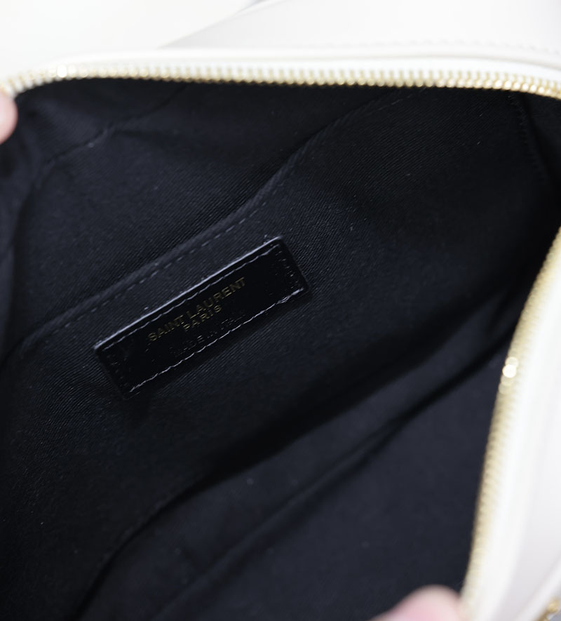 N品 YSL サンローラン ルー カメラバッグ(レザー/キルティング)オフホワイト 761554DV7079207 カーフスキンレザー ゴールド金具 激安優良店 - 画像 (4)
