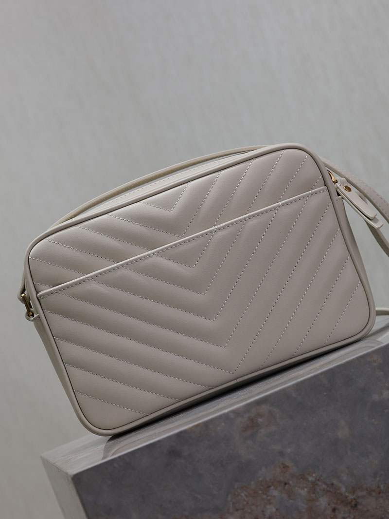 N品 YSL サンローラン ルー カメラバッグ(レザー/キルティング)オフホワイト 761554DV7079207 カーフスキンレザー ゴールド金具 激安優良店 - 画像 (3)