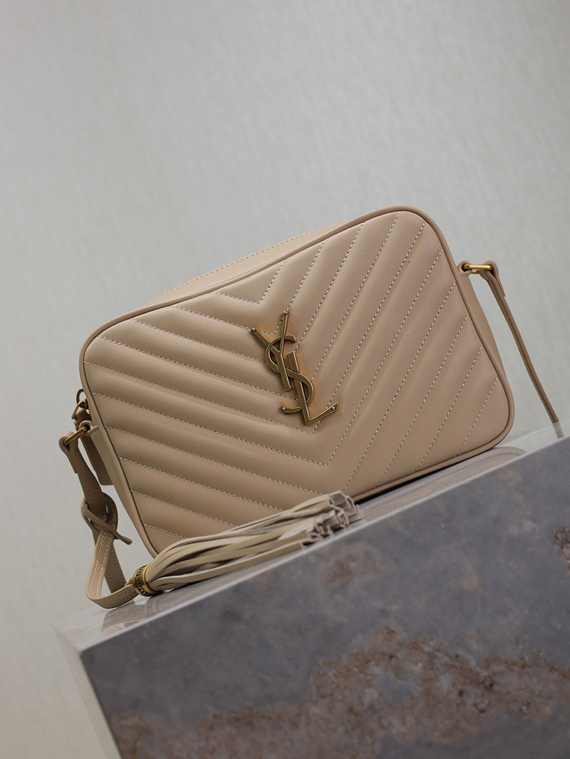 N品 YSL サンローラン ルー カメラバッグ(レザー/キルティング)DARK BEIGE 761554DV7072721 カーフスキンレザー ゴールド金具 激安優良店 - 画像 (9)