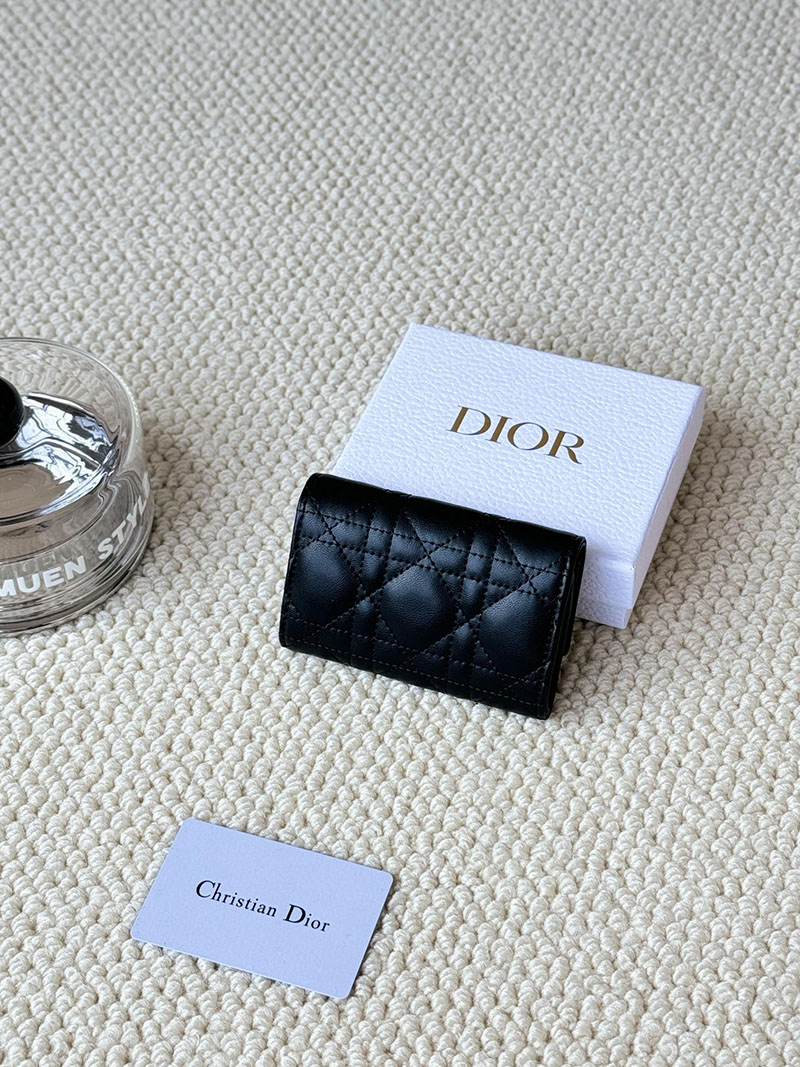 N品 DIOR ディオール財布コピー My Dior Glycine Wallet S3102UWHC_M900 黒 ブラック ゴールド金具 激安優良店 - 画像 (6)