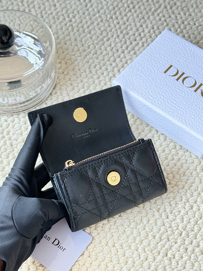 N品 DIOR ディオール財布コピー My Dior Glycine Wallet S3102UWHC_M900 黒 ブラック ゴールド金具 激安優良店 - 画像 (3)