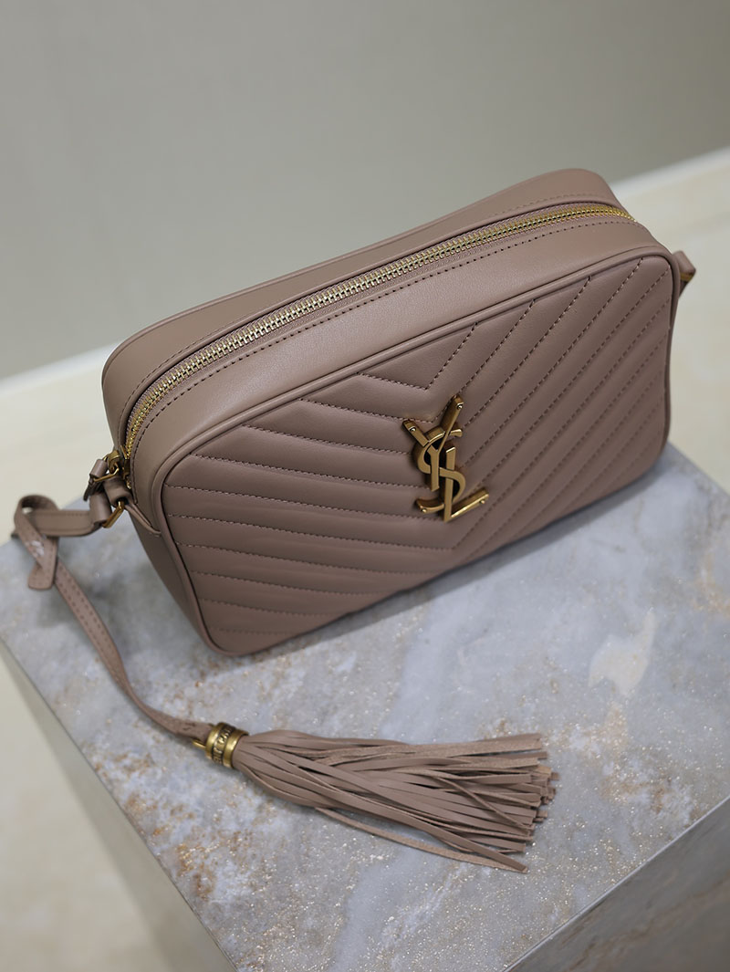 N品 YSL サンローラン ルー カメラバッグ(レザー/キルティング)ペールピンク 761554DV7076920 カーフスキンレザー ゴールド金具 激安優良店 - 画像 (5)