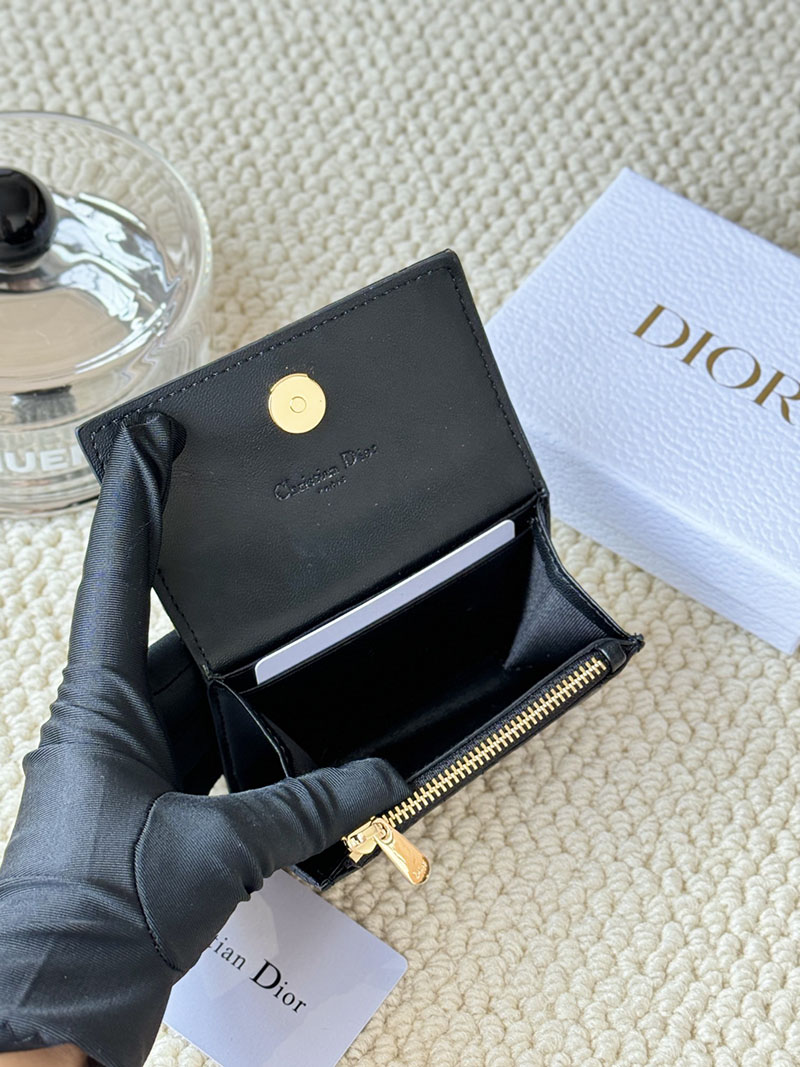 N品 DIOR ディオール財布コピー My Dior Glycine Wallet S3102UWHC_M900 黒 ブラック ゴールド金具 激安優良店 - 画像 (2)