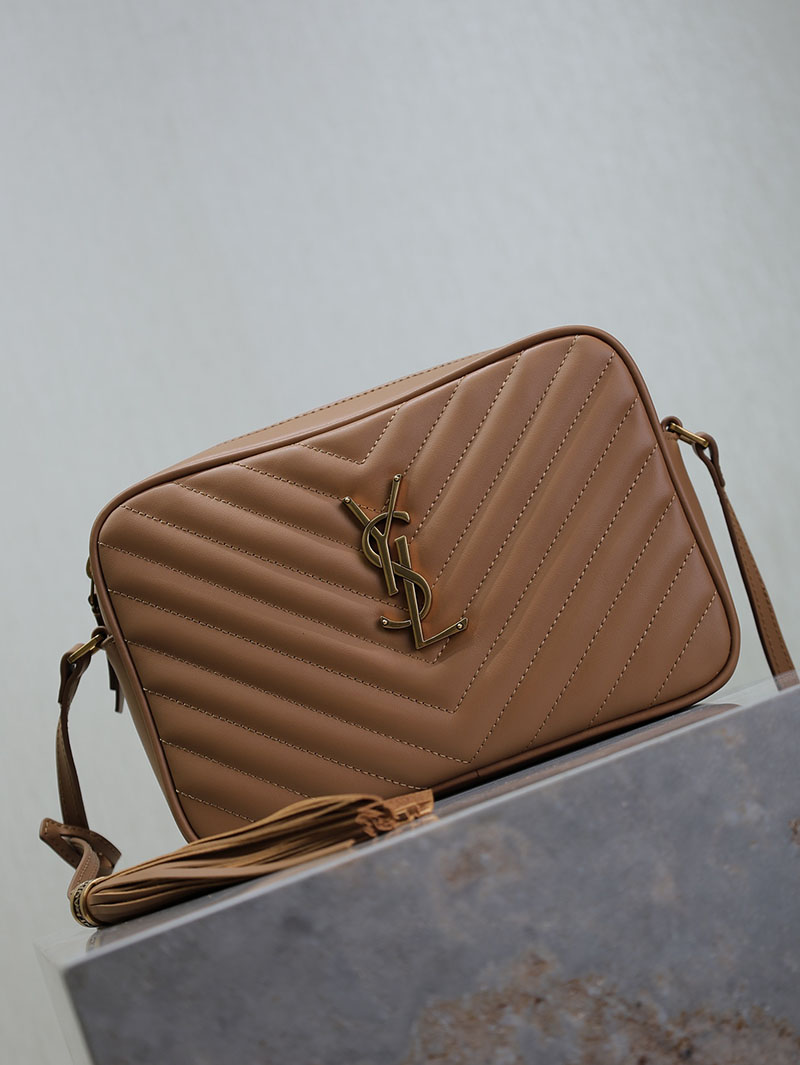 N品 YSL サンローラン ルー カメラバッグ(レザー/キルティング)CINNAMON 761554DV7077715 カーフスキンレザー ゴールド金具 激安優良店 - 画像 (9)