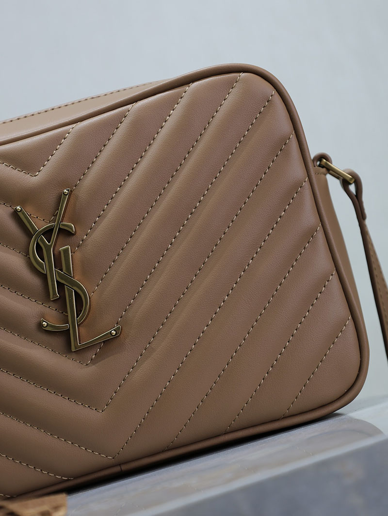 N品 YSL サンローラン ルー カメラバッグ(レザー/キルティング)CINNAMON 761554DV7077715 カーフスキンレザー ゴールド金具 激安優良店 - 画像 (8)