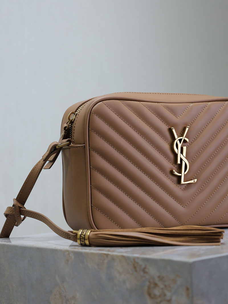N品 YSL サンローラン ルー カメラバッグ(レザー/キルティング)CINNAMON 761554DV7077715 カーフスキンレザー ゴールド金具 激安優良店 - 画像 (6)