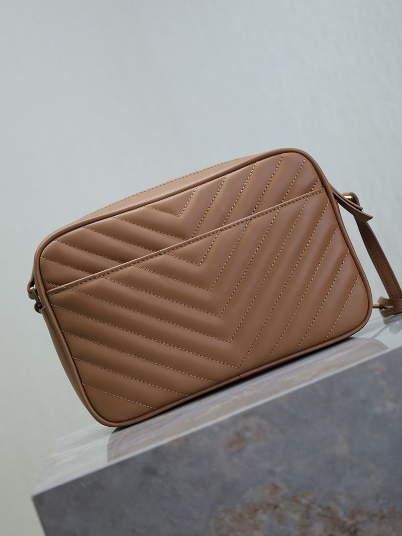 N品 YSL サンローラン ルー カメラバッグ(レザー/キルティング)CINNAMON 761554DV7077715 カーフスキンレザー ゴールド金具 激安優良店 - 画像 (3)