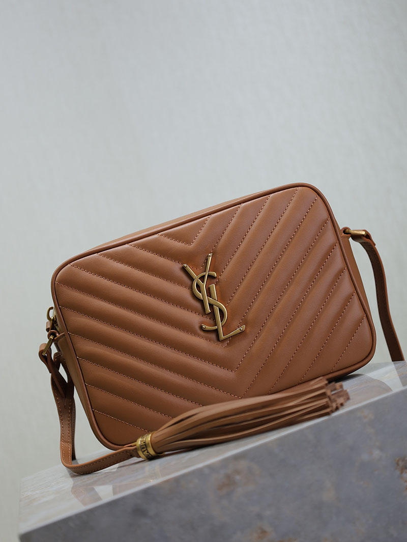 N品 YSL サンローラン ルー カメラバッグ(レザー/キルティング)ブラウン 761554DV7072536 カーフスキンレザー ゴールド金具 激安優良店 - 画像 (9)