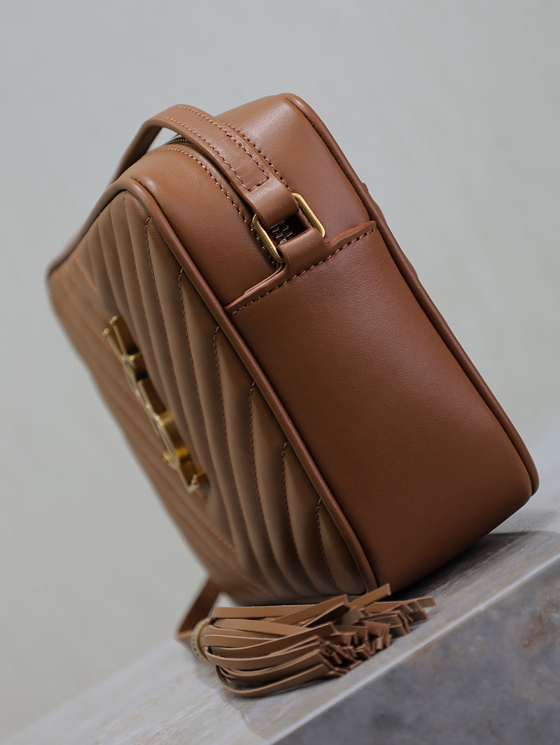 N品 YSL サンローラン ルー カメラバッグ(レザー/キルティング)ブラウン 761554DV7072536 カーフスキンレザー ゴールド金具 激安優良店 - 画像 (7)