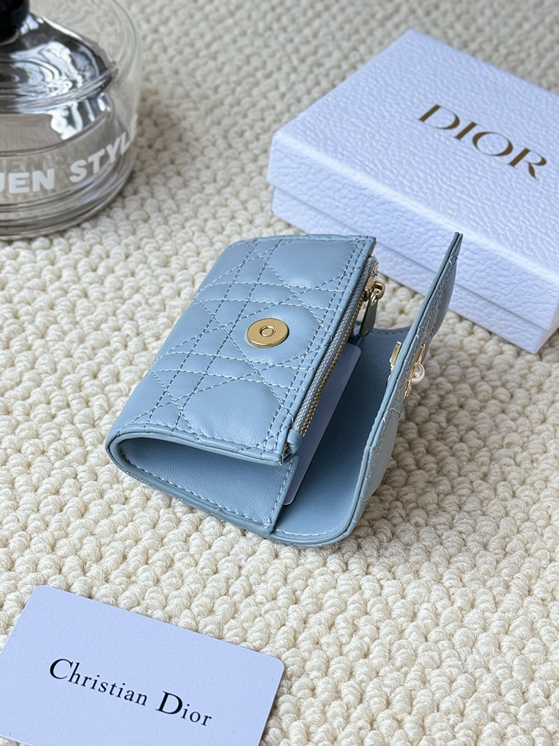 N品 DIOR ディオール財布コピー My Dior Glycine Wallet S3102UWHC_M928 ブルー ゴールド金具 激安優良店 - 画像 (4)