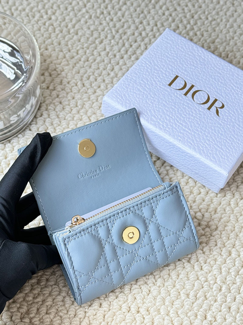 N品 DIOR ディオール財布コピー My Dior Glycine Wallet S3102UWHC_M928 ブルー ゴールド金具 激安優良店 - 画像 (3)
