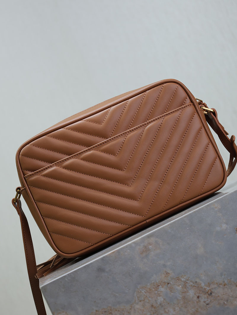 N品 YSL サンローラン ルー カメラバッグ(レザー/キルティング)ブラウン 761554DV7072536 カーフスキンレザー ゴールド金具 激安優良店 - 画像 (4)