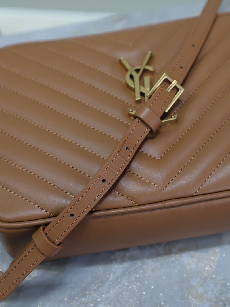 N品 YSL サンローラン ルー カメラバッグ(レザー/キルティング)ブラウン 761554DV7072536 カーフスキンレザー ゴールド金具 激安優良店 - 画像 (2)