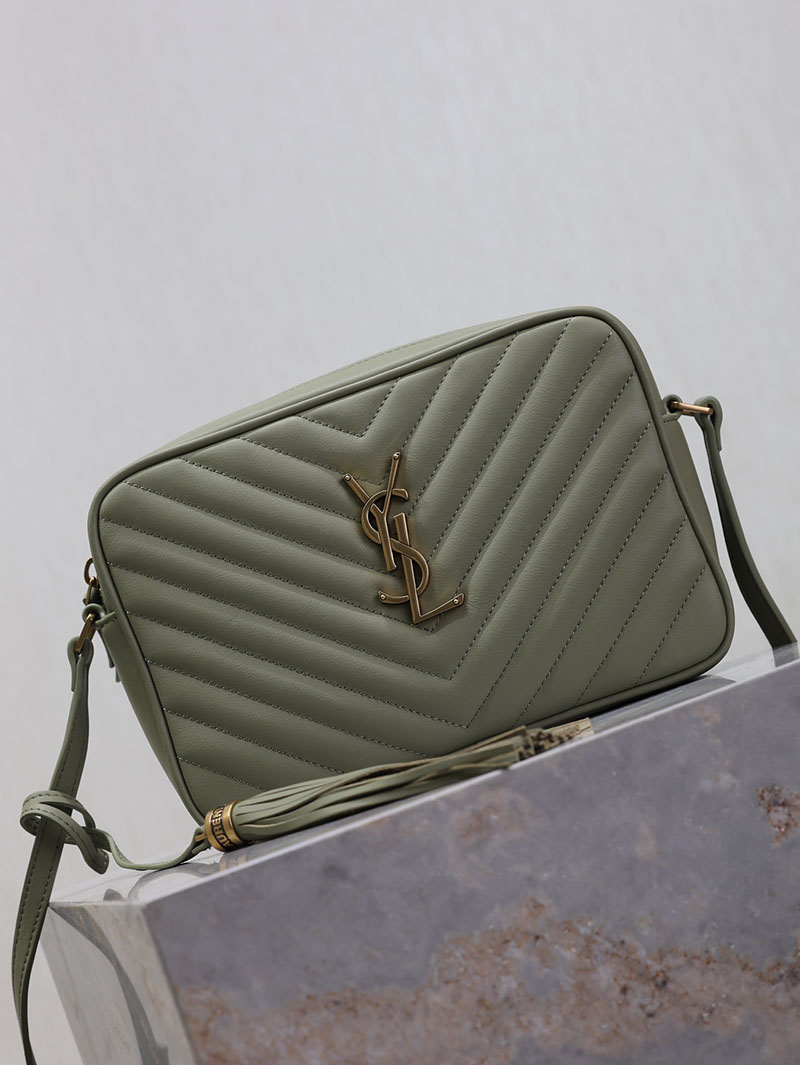 N品 YSL サンローラン ルー カメラバッグ(レザー/キルティング)ダークグリーン 761554DV7073045 カーフスキンレザー ゴールド金具 激安優良店 - 画像 (9)