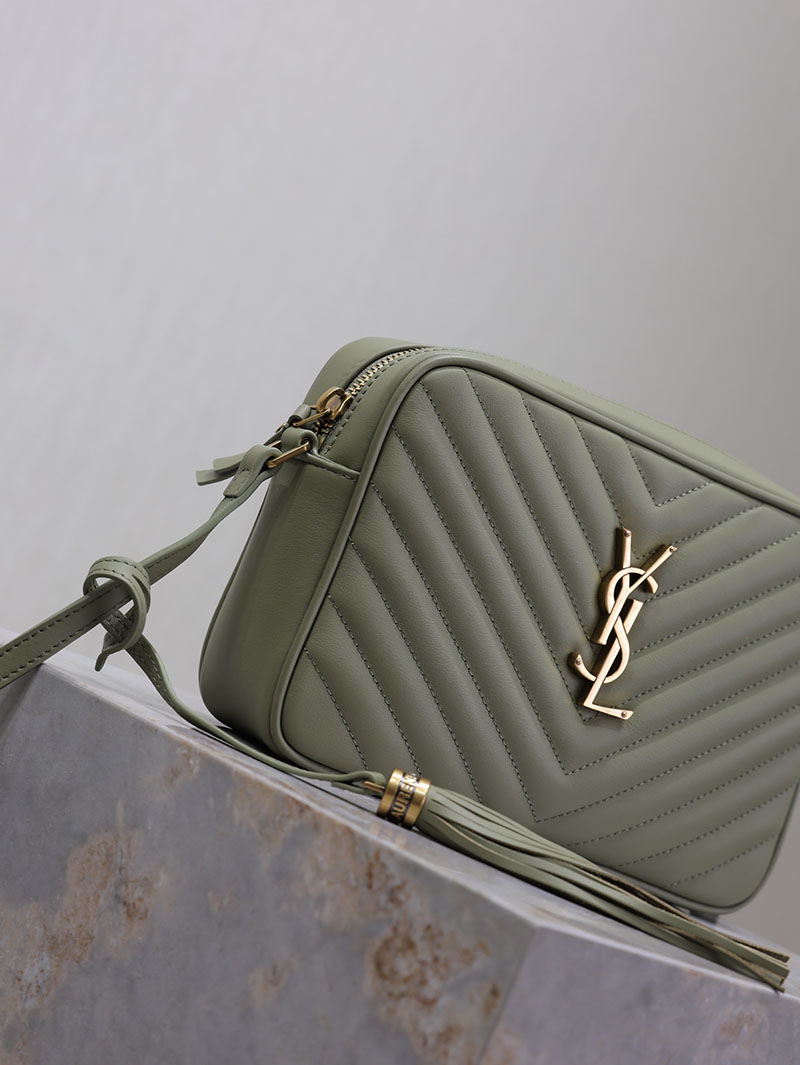 N品 YSL サンローラン ルー カメラバッグ(レザー/キルティング)ダークグリーン 761554DV7073045 カーフスキンレザー ゴールド金具 激安優良店 - 画像 (8)