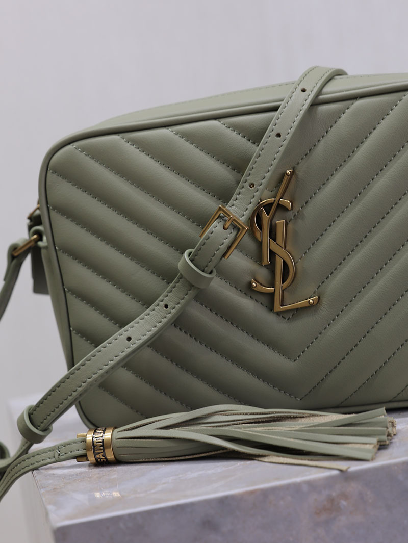 N品 YSL サンローラン ルー カメラバッグ(レザー/キルティング)ダークグリーン 761554DV7073045 カーフスキンレザー ゴールド金具 激安優良店 - 画像 (7)