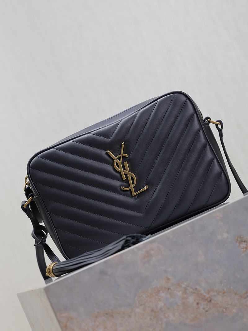 N品 YSL サンローラン ルー カメラバッグ(レザー/キルティング)ディープマリン 761554DV7074147 カーフスキンレザー ゴールド金具 激安優良店 - 画像 (9)