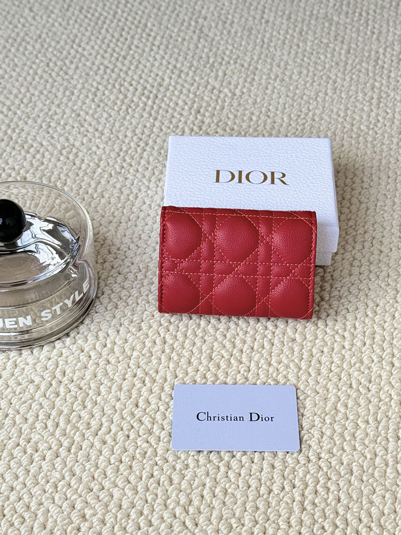N品 DIOR ディオール財布コピー Dior Caro Glycine ウォレット S5132UWHC_M63R レッド ゴールド金具 激安優良店 - 画像 (7)