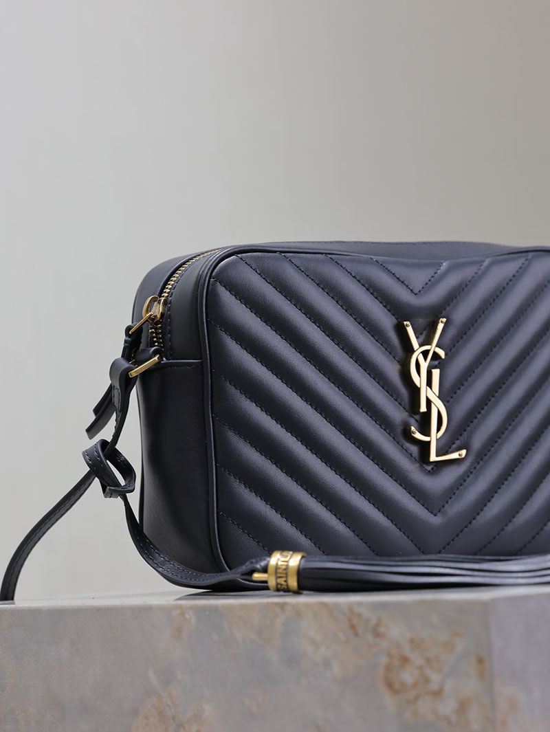 N品 YSL サンローラン ルー カメラバッグ(レザー/キルティング)ディープマリン 761554DV7074147 カーフスキンレザー ゴールド金具 激安優良店 - 画像 (8)