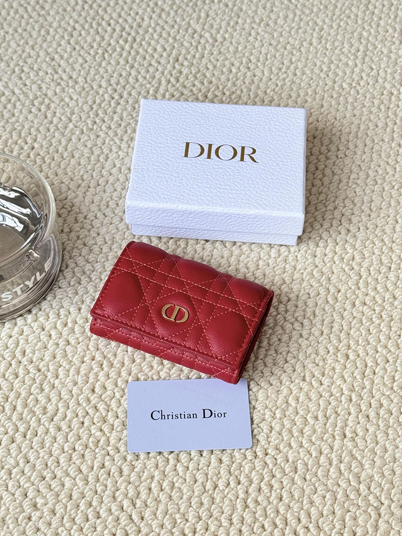 N品 DIOR ディオール財布コピー Dior Caro Glycine ウォレット S5132UWHC_M63R レッド ゴールド金具 激安優良店 - 画像 (6)