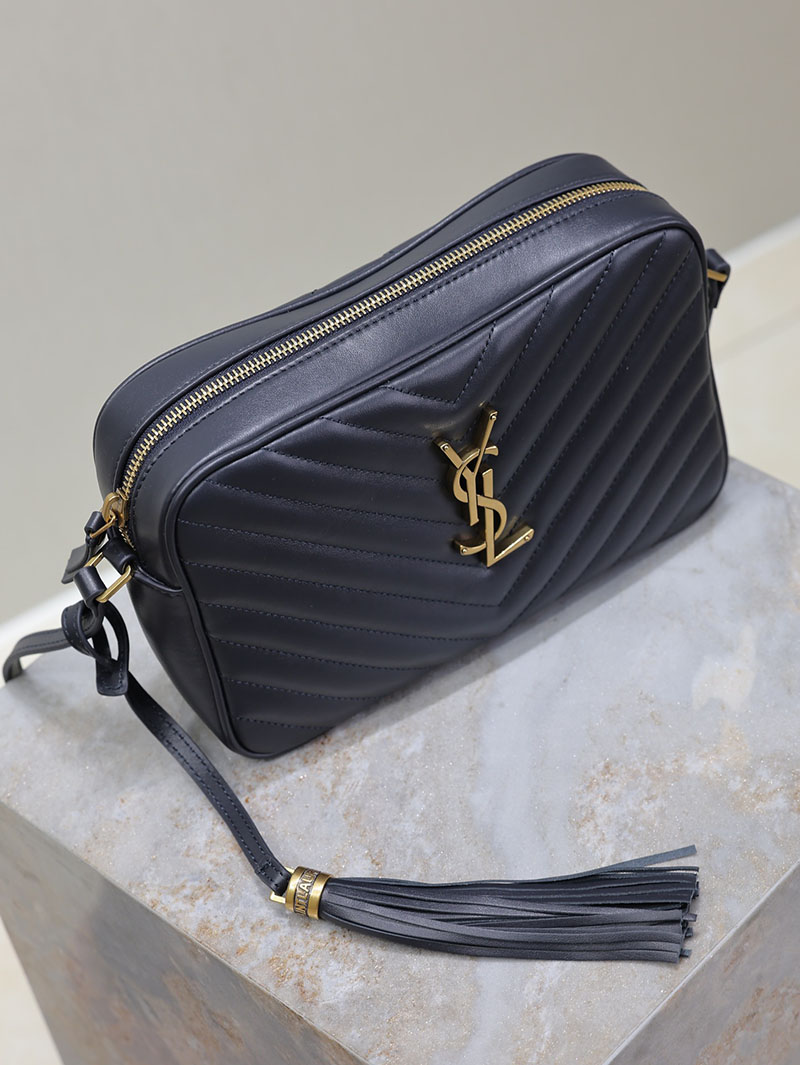 N品 YSL サンローラン ルー カメラバッグ(レザー/キルティング)ディープマリン 761554DV7074147 カーフスキンレザー ゴールド金具 激安優良店 - 画像 (6)