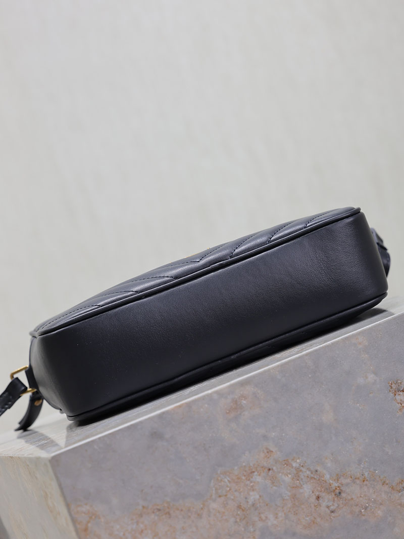 N品 YSL サンローラン ルー カメラバッグ(レザー/キルティング)ディープマリン 761554DV7074147 カーフスキンレザー ゴールド金具 激安優良店 - 画像 (2)