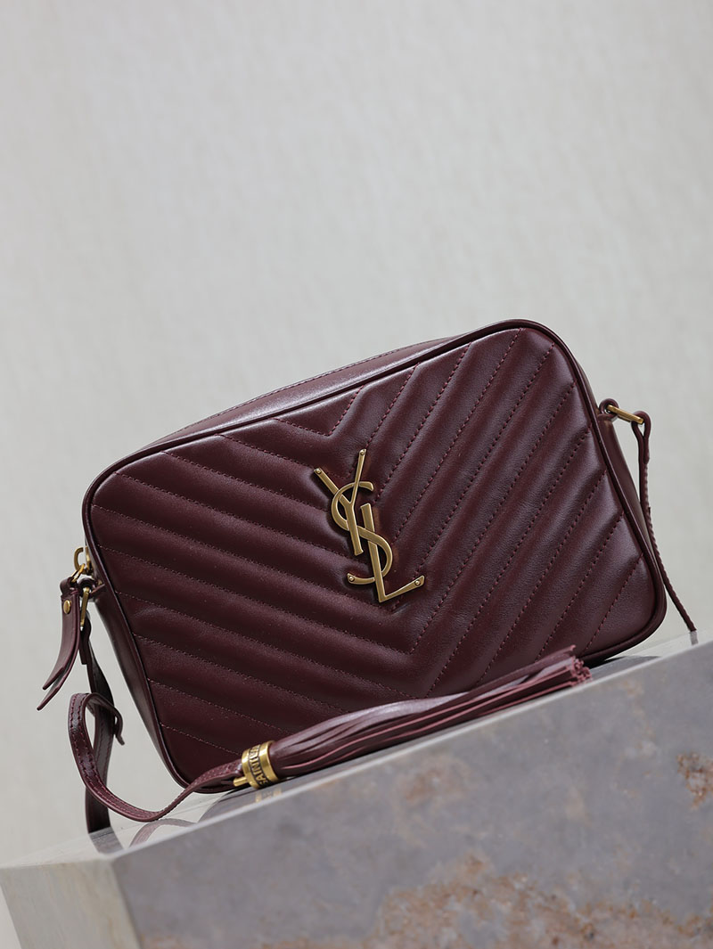 N品 YSL サンローラン ルー カメラバッグ(レザー/キルティング)ボルドー 761554DV7076475 カーフスキンレザー ゴールド金具 激安優良店 - 画像 (9)