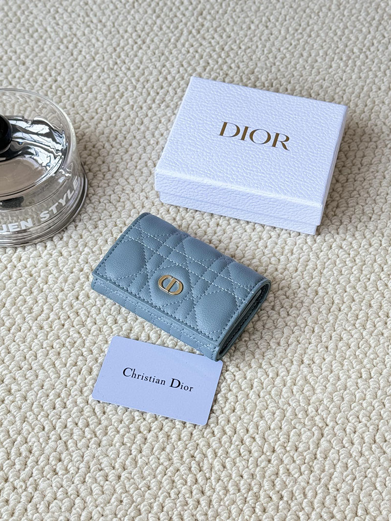 N品 DIOR ディオール財布コピー Dior Caro Glycine ウォレット S5132UWHC_M928 ブルー ゴールド金具 激安優良店 - 画像 (5)