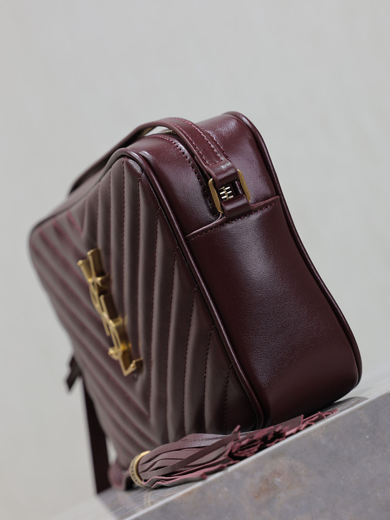 N品 YSL サンローラン ルー カメラバッグ(レザー/キルティング)ボルドー 761554DV7076475 カーフスキンレザー ゴールド金具 激安優良店 - 画像 (7)