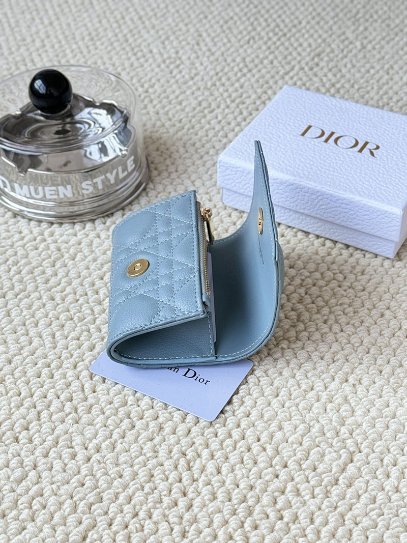 N品 DIOR ディオール財布コピー Dior Caro Glycine ウォレット S5132UWHC_M928 ブルー ゴールド金具 激安優良店 - 画像 (4)