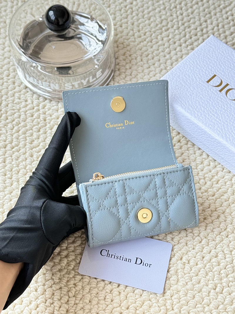 N品 DIOR ディオール財布コピー Dior Caro Glycine ウォレット S5132UWHC_M928 ブルー ゴールド金具 激安優良店 - 画像 (3)